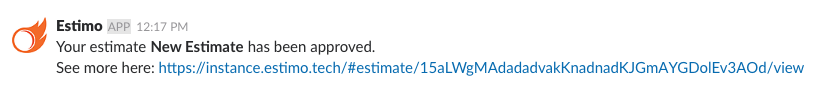 Notifications in Slack via the Estimo Bot